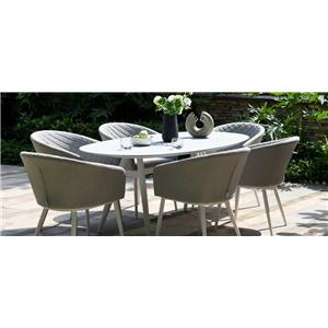 Ambition 6 Seat Oval Dining Set Lead Chine Grey