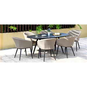 Ambition 6 Seat Oval Dining Set Taupe