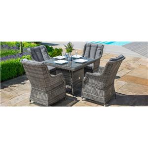 Victoria 4 Seat Square Dining Set with Square Chairs
