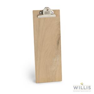 Wooden Menu Slimline Clipboard Large Clip 1/2 A4 Light Oak