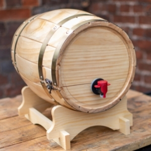 Wooden Wine Barrel Dispenser Natural Pine 10ltr