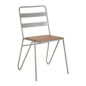 District Grey Metal & Elm Wood Chair