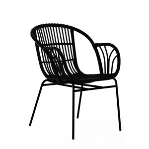 Lagom Black Rattan Chair With Raised Sides
