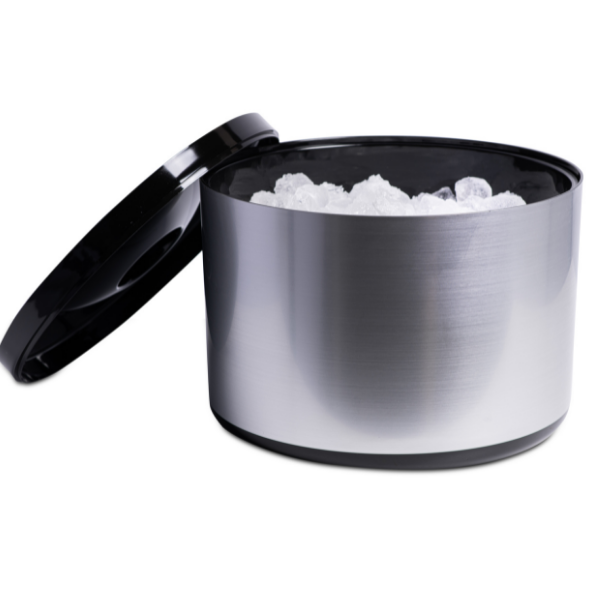 10 Litre Plastic Ice Bucket Brushed Aluminium Effect Large Ice Cube Bucket 