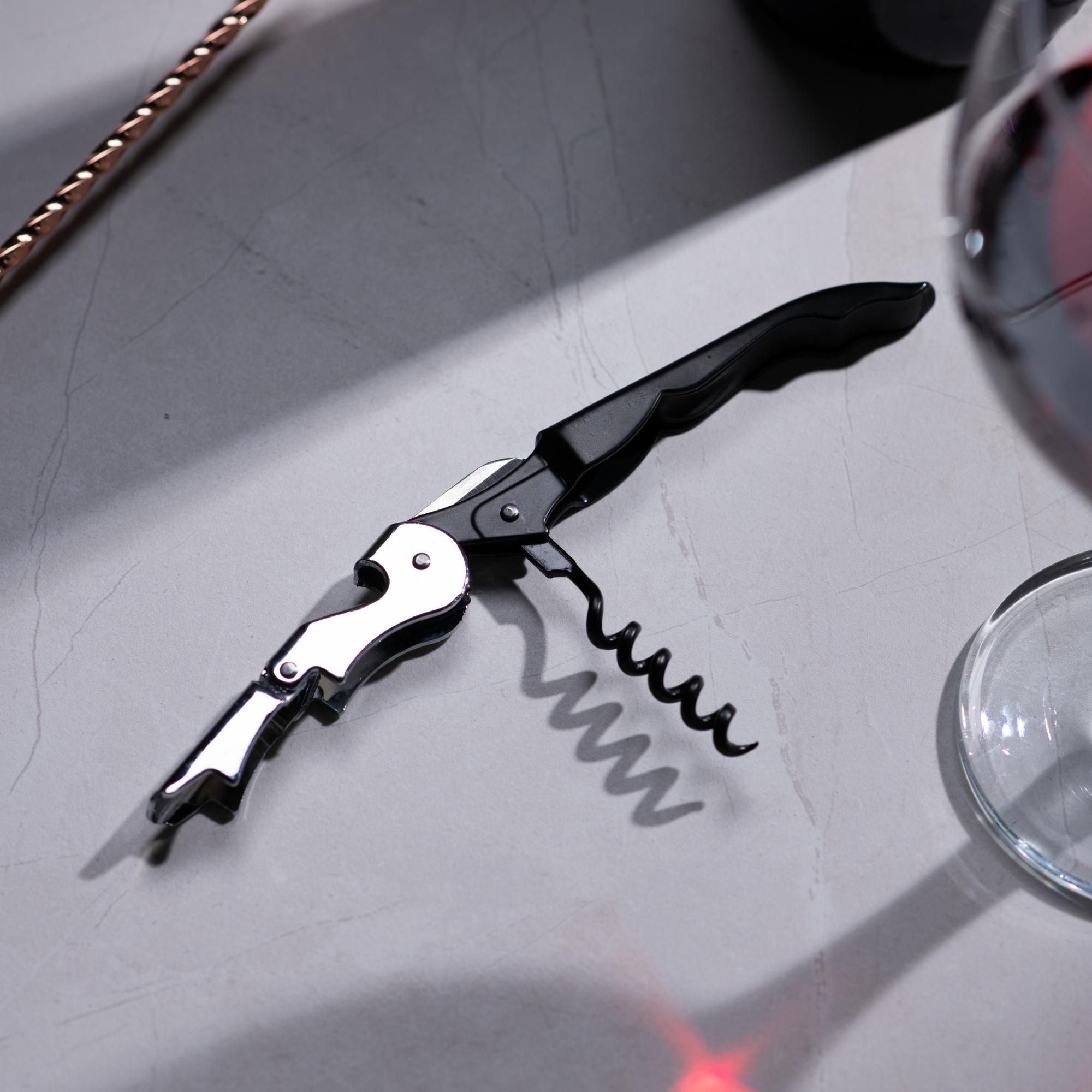 Waiters Double Lever Corkscrew Wine Opener - Stainless Steel