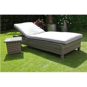 Maiori Dark Grey Lounger With Side Table