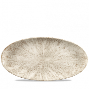 Stone Agate Grey Oval Chefs Plate 13.75 x 6.75inch