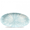 Stone Aquamarine Oval Chefs Plate 13.75 x 6.75inch
