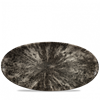 Stone Quartz Black Oval Chefs Plate 13.75 x 6.75inch