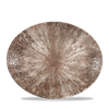 Stone Zircon Brown Orbit Oval Coupe Plate 12.5inch