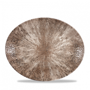 Stone Zircon Brown Orbit Oval Coupe Plate 12.5inch