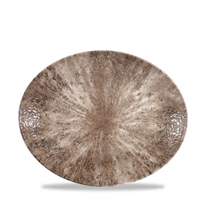 Stone Zircon Brown Orbit Oval Coupe Plate 10inch