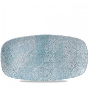 Aquamarine Med Tiles Chefs Oblong Plate 13.875 x 7.375inch