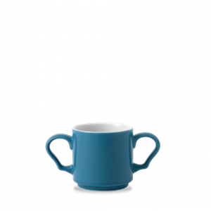 Blue Glaze Double Handled Mug 10oz