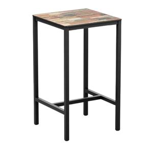 Extrema Reclaimed Beach Hut 4 Leg Poseur Table Black 69 x 69cm