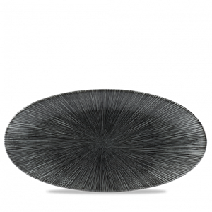 Studio Prints Agano Black Oval Chefs Plate 13.75 x 6.75inch