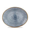 Studio Prints Slate Blue Orbit Oval Coupe Plate 12.5inch
