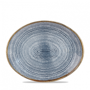 Studio Prints Slate Blue Orbit Oval Coupe Plate 12.5inch