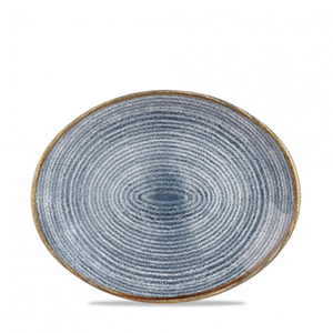 Studio Prints Slate Blue Orbit Oval Coupe Plate 10.625inch