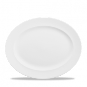 White Classic Oval Plate 14.375inch