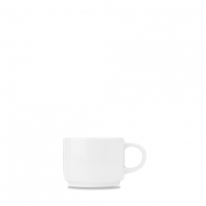White Compact Stacking Teacup 7.5oz