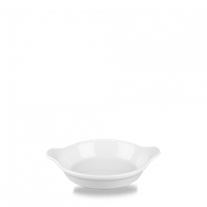 White Cookware Mini Round Eared Egg Dish 6oz / 180ml