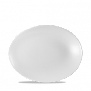 White Oval Orb Plate 9.75 x 7.50inch
