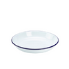 Enamel Rice/Pasta Plate White with Blue Rim 9inch/24cm