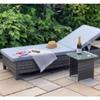 Maiori Dark Grey Lounger With Side Table