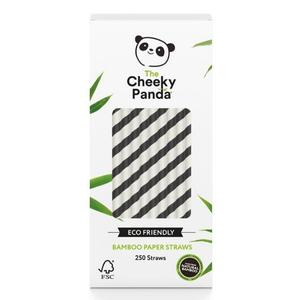 Cheeky Panda Bamboo Paper 6mm Straw Black and White