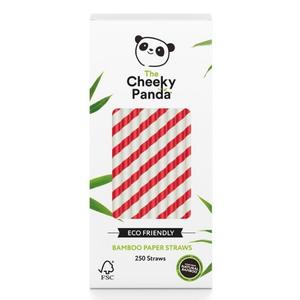 Cheeky Panda Bamboo Paper 6mm Straw Red and White Stripes