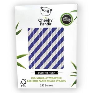 Cheeky Panda Bamboo Paper 10mm Shake Straw Blue and White