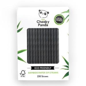 Cheeky Panda Bamboo Paper 6mm Sip Straw Black