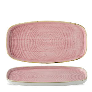 Stonecast Petal Pink Chefs` Walled Oblong Plate 11.75inch x 6inch / 30 x 15.4cm