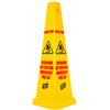 Yellow Multi-lingual 4-Sided Safety Cone 91 x 32cm
