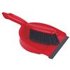 Red Coloured Plastic Dustpan & Brush Set with Soft Bristles
