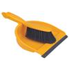 Yellow Coloured Plastic Dustpan & Brush Set with Soft Bristles