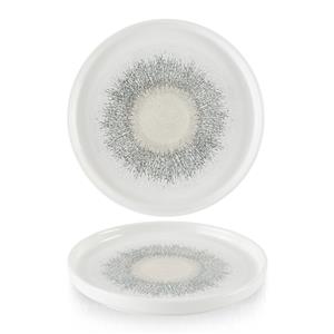 Studio Prints Fusion Agate Grey Chefs` Walled Plate 10.25inch / 26cm