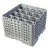16 Compartment Glass Rack with 6 Extenders H298mm - Grey