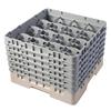 16 Compartment Glass Rack with 6 Extenders H298mm - Beige
