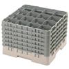 16 Compartment Glass Rack with 6 Extenders H320mm - Beige