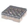 16 Compartment Glass Rack with 1 Extender H92mm - Beige