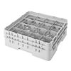 16 Compartment Glass Rack with 2 Extenders H133mm - Grey