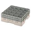 16 Compartment Glass Rack with 2 Extenders H155mm - Beige
