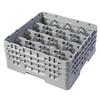 16 Compartment Glass Rack with 3 Extenders H174mm - Grey