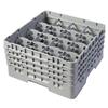 16 Compartment Glass Rack with 4 Extenders H215mm - Grey