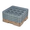 16 Compartment Glass Rack with 4 Extenders H215mm - Beige