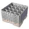 16 Compartment Glass Rack with 5 Extenders H257mm - Beige