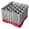 20 Compartment Glass Rack with 6 Extenders H298mm - Red