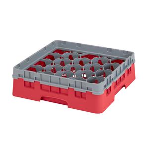 20 Compartment Glass Rack with 1 Extender H92mm - Red